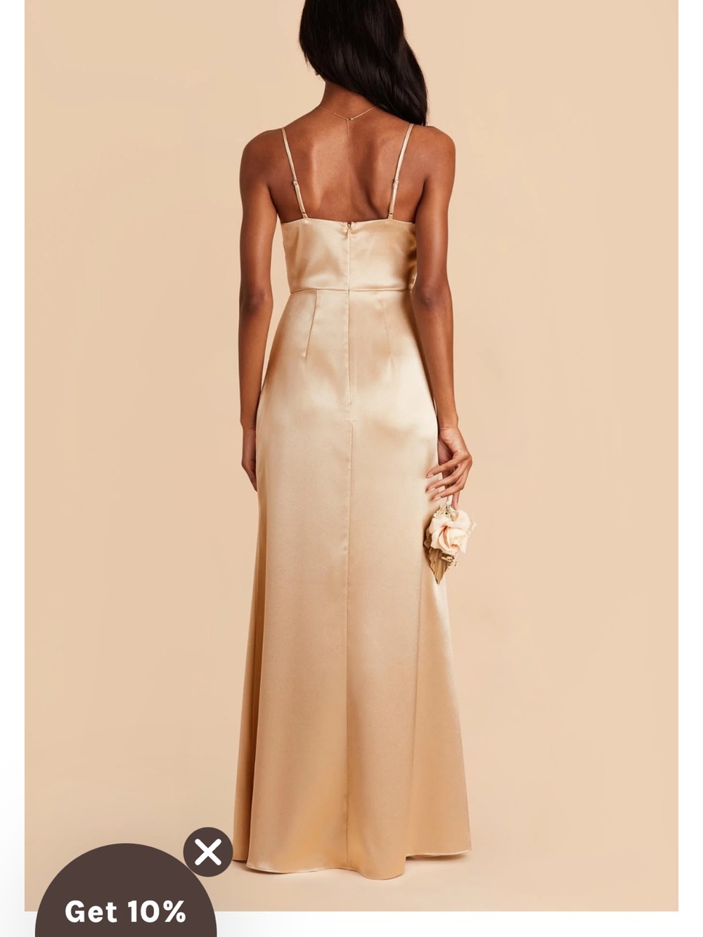 Birdy Grey Champagne Satin Cowl Maxi Dress - Picture 9 of 10